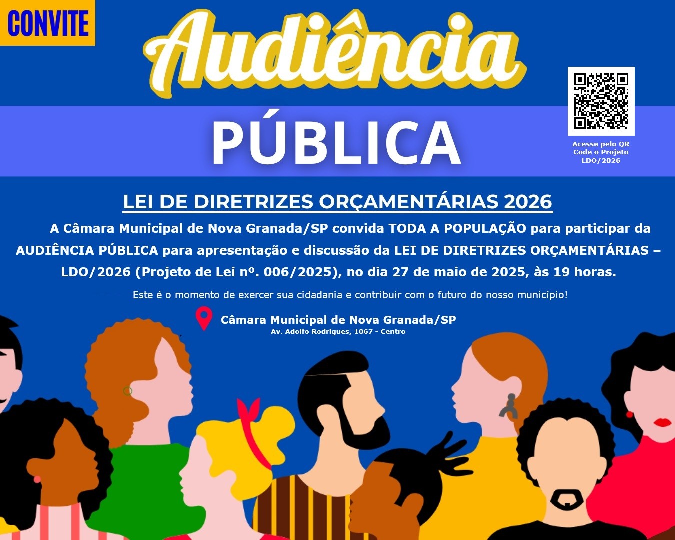 Câmara Municipal de Nova Granada convida população para Audiência Pública da LDO 2026